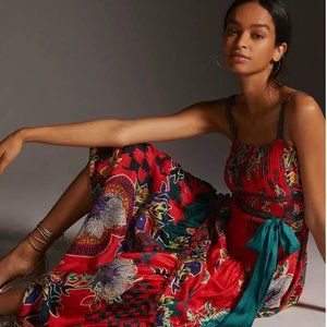 NWT BHANUNI BY JYOTI PLEATED FLORAL MIDI DRESS